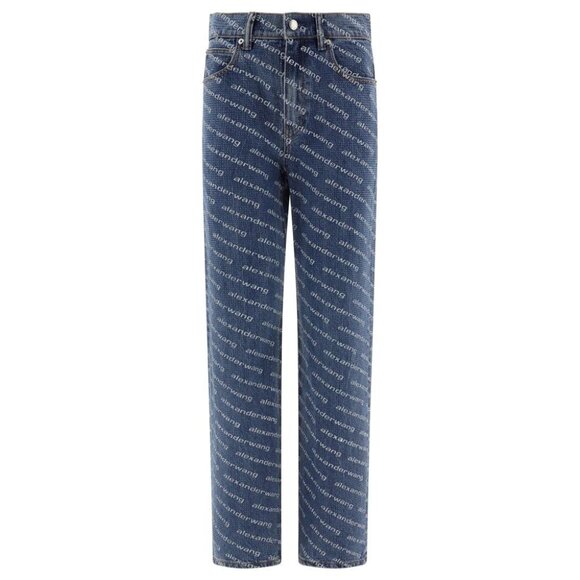 Alexander Wang Jeans With Logo Crystal Hotfix tag size 28 Women - Picture 1 of 4